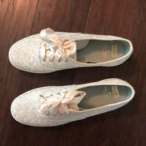 Kate Spade white sparkle Keds